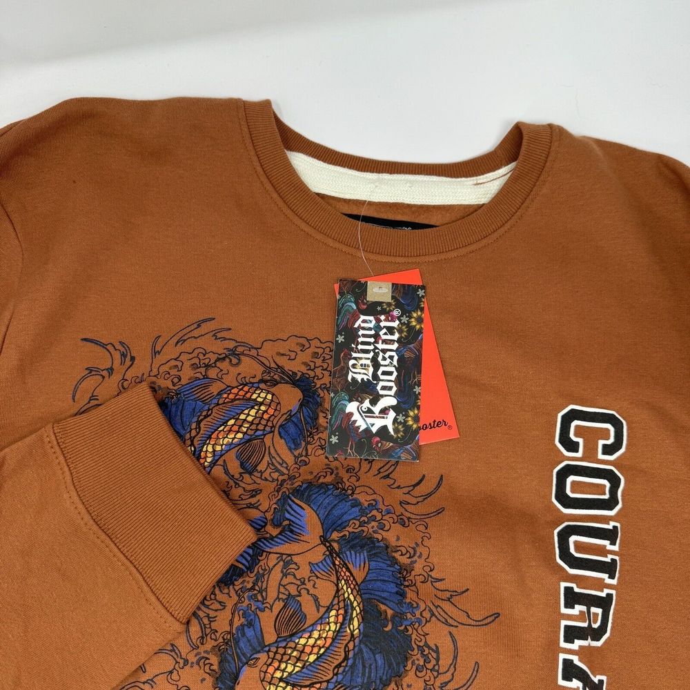 Blind‎ Rooster Crewneck Sweatshirt Tokyo Japan Koi Fish NWT Men’s Large